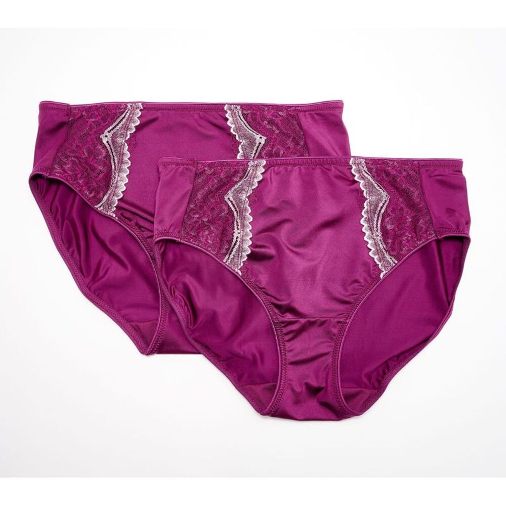 Breezies Women's Panties Sz XL -T Lace Shimmer Hi-Cut Brief Pale Blush A655489